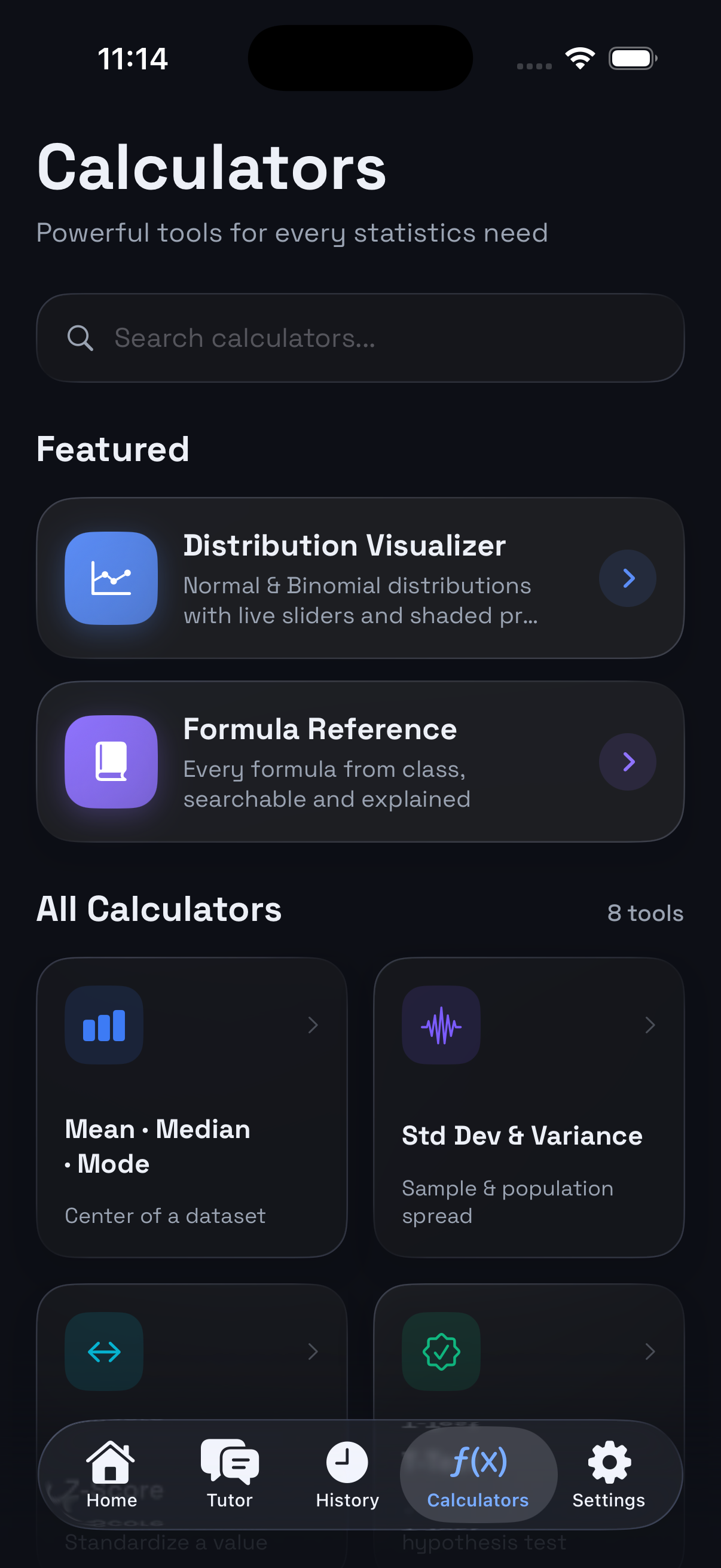Collection and PDF export screen in dark mode